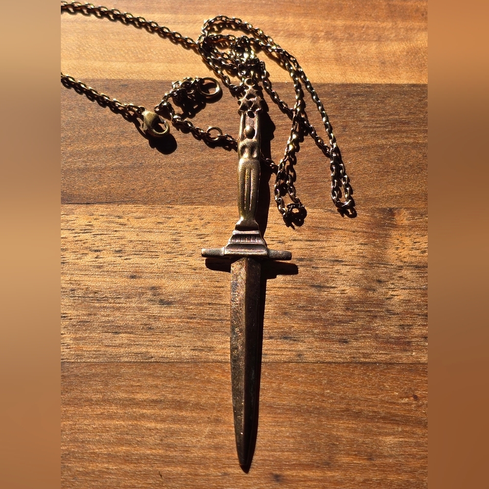 Pamela Love Bronze Dagger Pendant Necklace